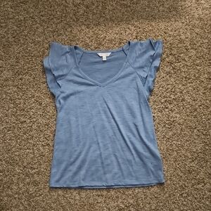 LC Lauren Conrad Sky Blue Flutter Sleeve Tee
